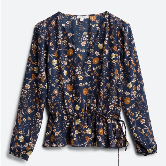 nine britton Tops - Floral Wrap Blouse